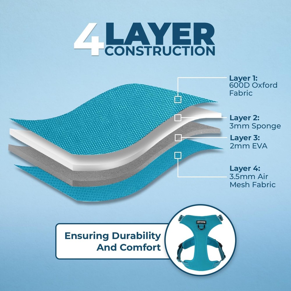 Dog Harness Dual Leash Attachment No-Pull Control Adjustable Soft b... Fast Ship