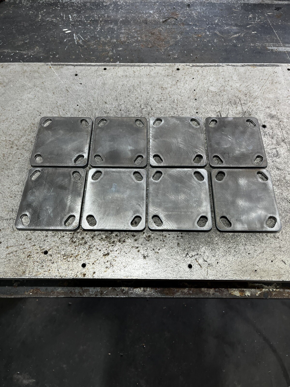 8x caster wheel mounting plates 1/4” steel (Set Of 8 Caster Plates)