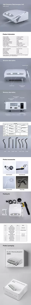 Dental Electro Electrosurgery Unit Machine High Frequency Electric 7pcs Knife