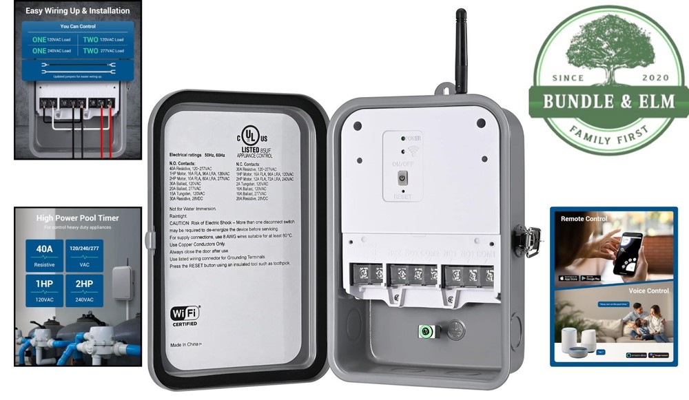 Wireless Pool Timer Controller with Remote Access and Voice Command Options