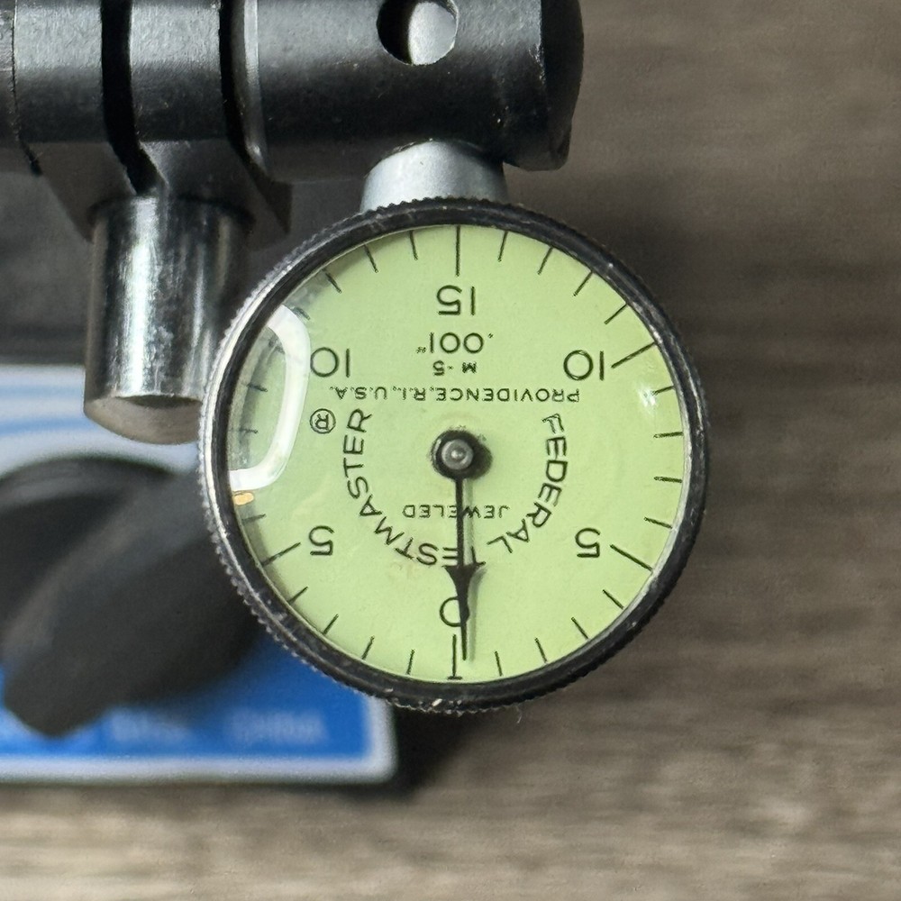 Federal Testmaster Dial Indicator Magnetic Base Holder Stand Model 5 .001”