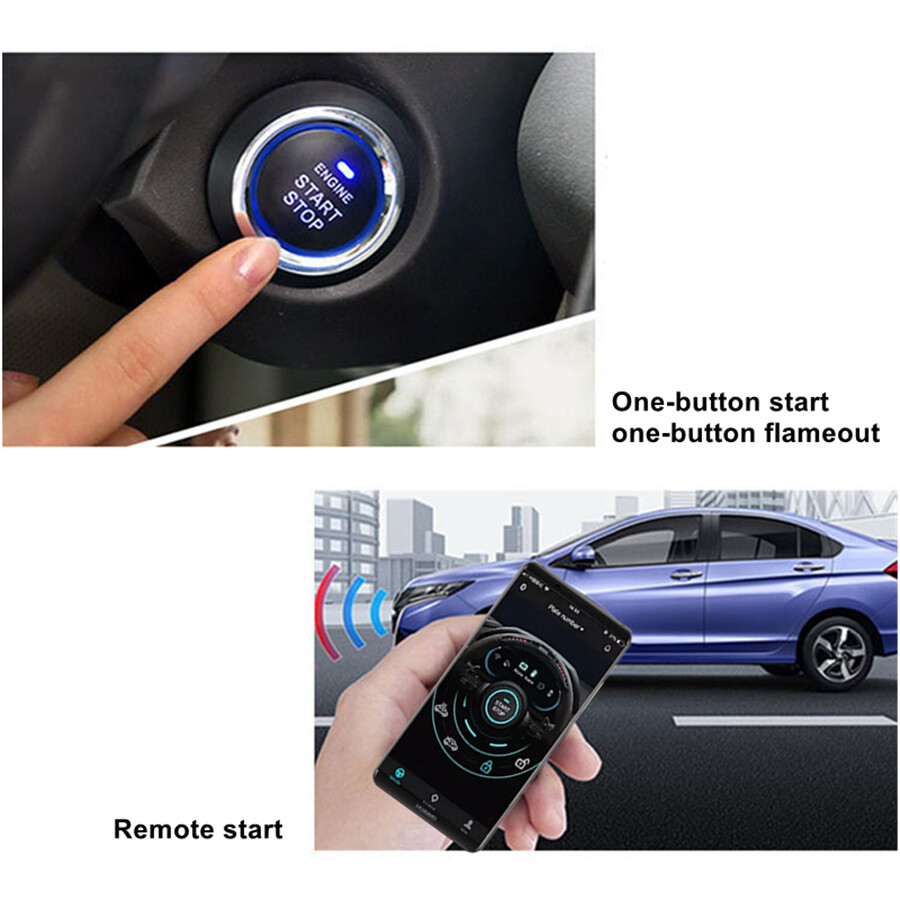 12V Car One-Key Engine Start Stop Button Bluetooth Smart System Remote Control
