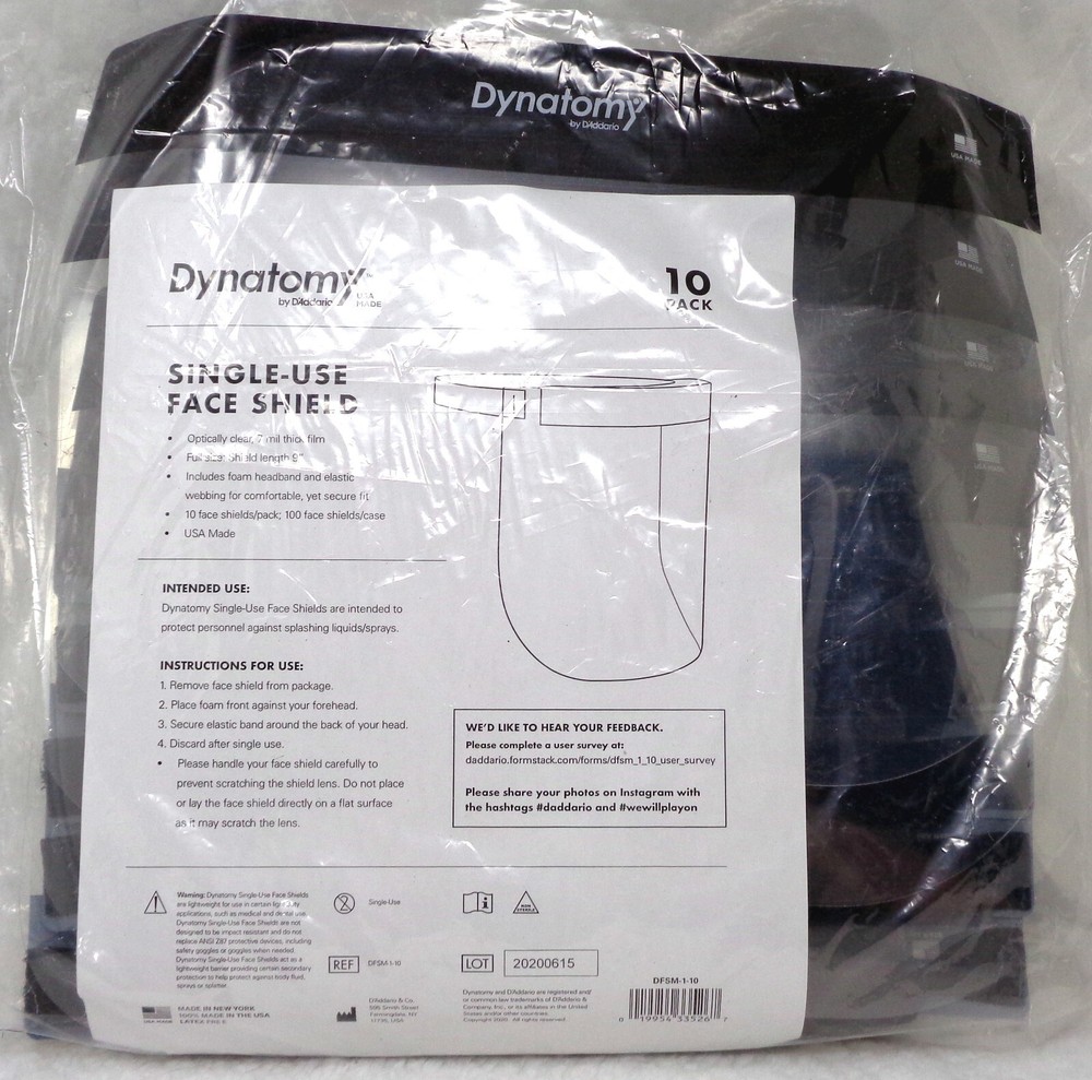 DYNATOMY Covid Face Shield 9/pack NEW)