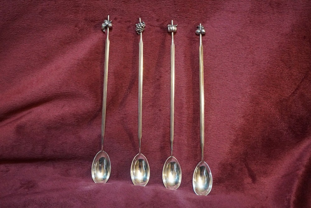 Dutch Continental Solid Silver 835 Cocktail Iced Drinks Mixer Spoon