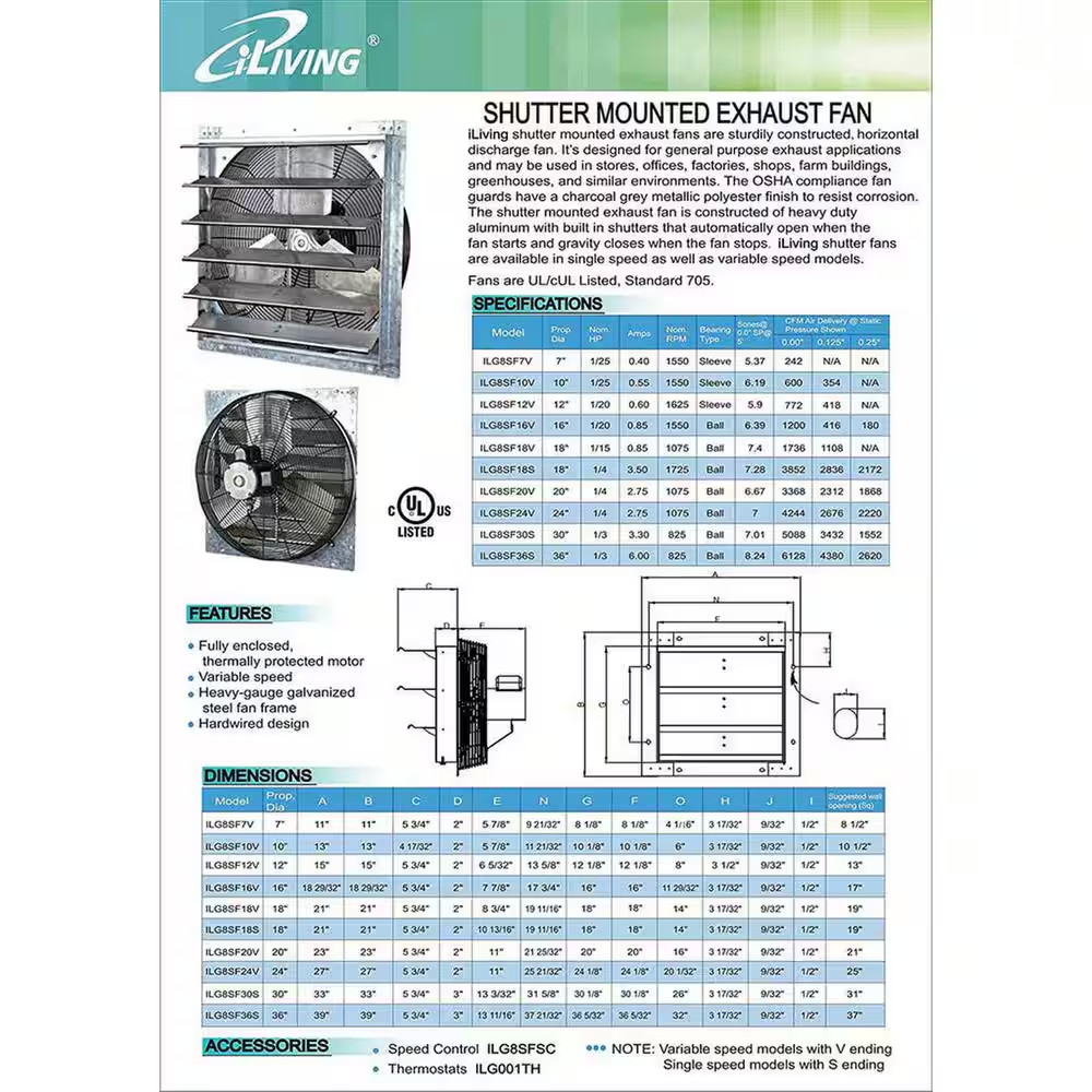 1200 CFM Silver Electric Powered Gable Mount Shutter Fan/Vent