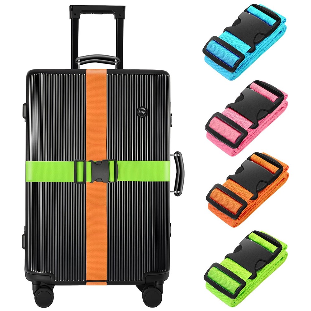 Luggage Straps 79" Long Belts Keep Suitcase Secure While Traveling (4 PACK)