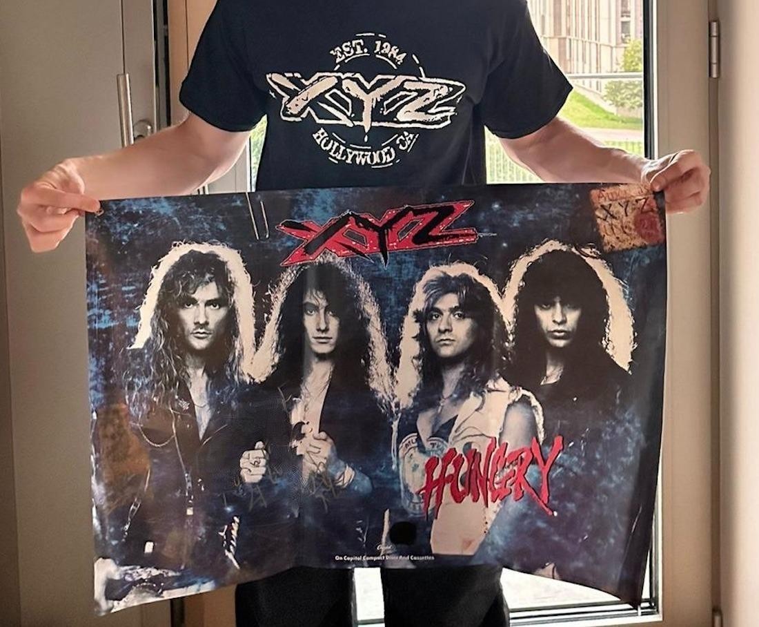 XYZ [Band] Hungry Poster 1991 - 30x20 Pat Fontaine, Terry Ilous, Capitol Records