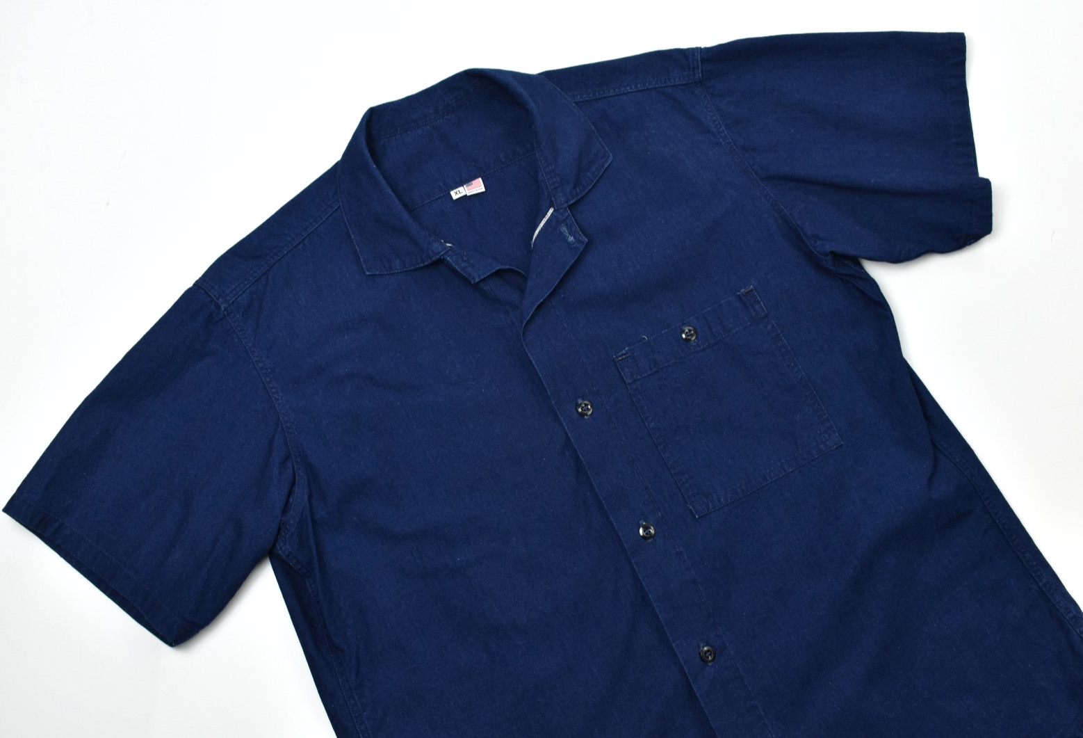 Grease Point Selvedge Indigo Chambray Shirt XL Cotton USA