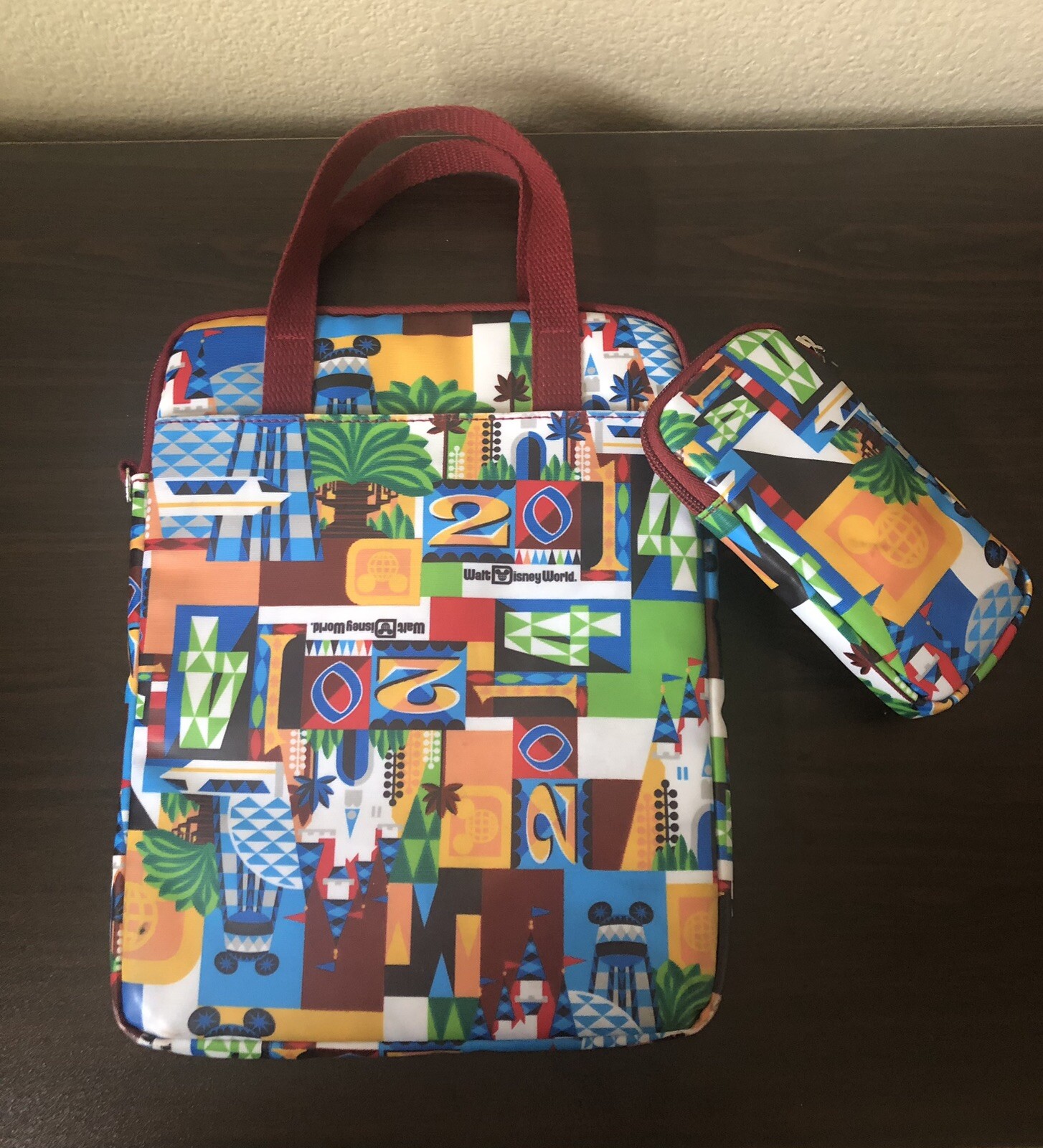 Walt Disney Parks Crossbody Padded Bag Tablet/Cell Phone Wristlet Set Mickey