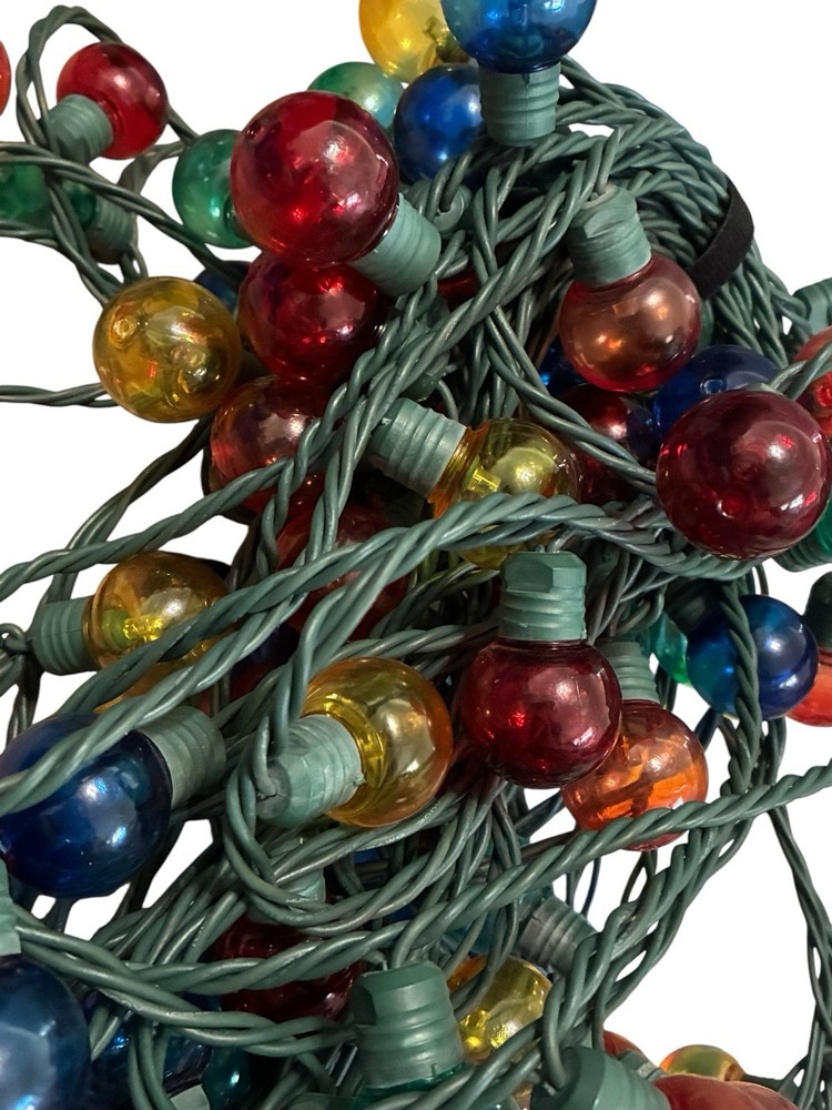 50 Ft Multi Colored Circle Bulb String Lights Christmas Lights