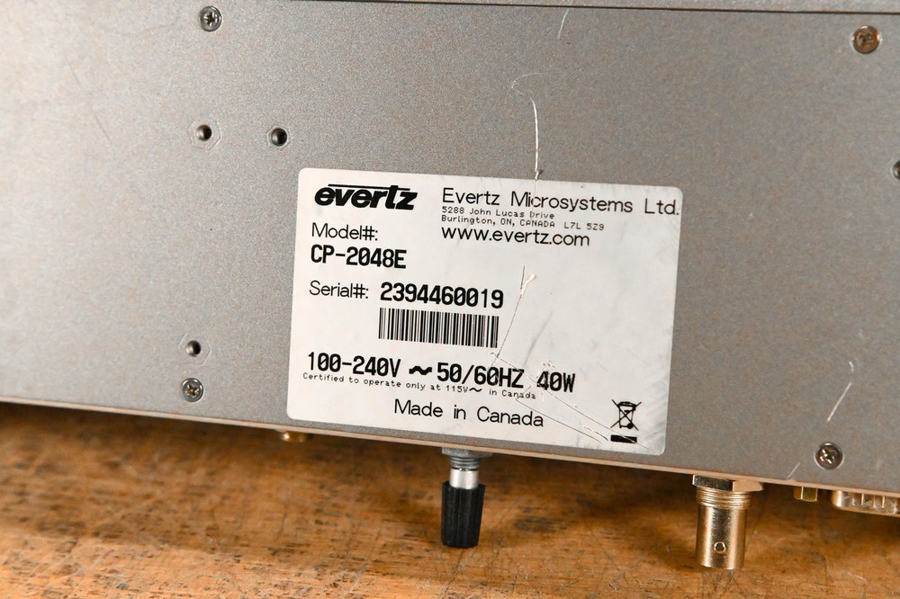 Evertz CP-2048E 2RU 48-Button Router Control Panel CG01G3G