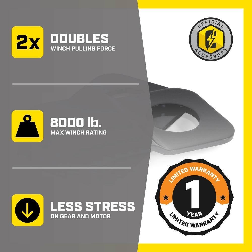 Snatch Block 8,000 lbs Load Capacity Black Powder-Coated New