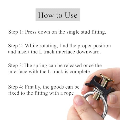 12 Pack Single Stud Fitting for L Track, L Track Tie Down O Ring, L Track