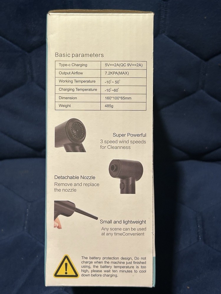 Portable rechargeable air duster