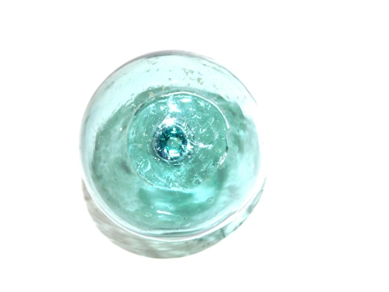 Vtg Glass Japanese Fish Float Swirl 3.5" G Makers Mark Alaska Found Fishing