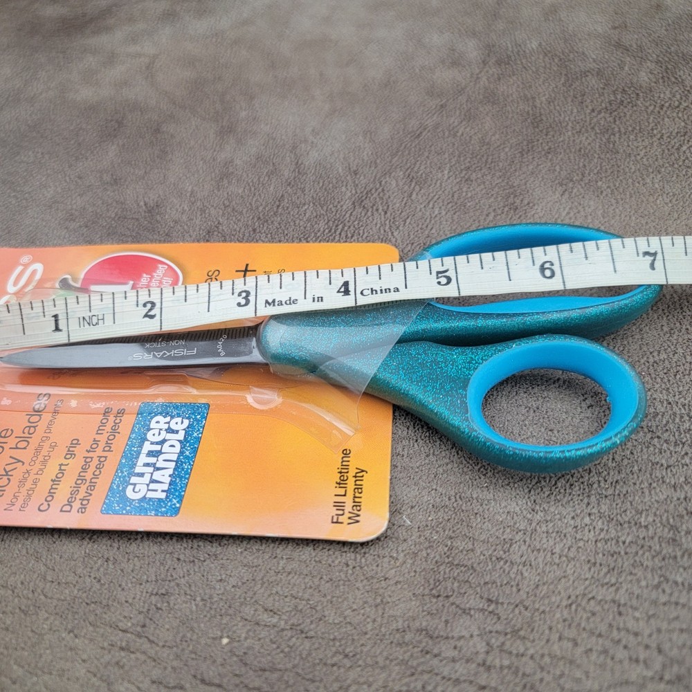 FISKARS 7" Student Scissors Blue Glittter Handle 12+ Classroom Create Art Craft