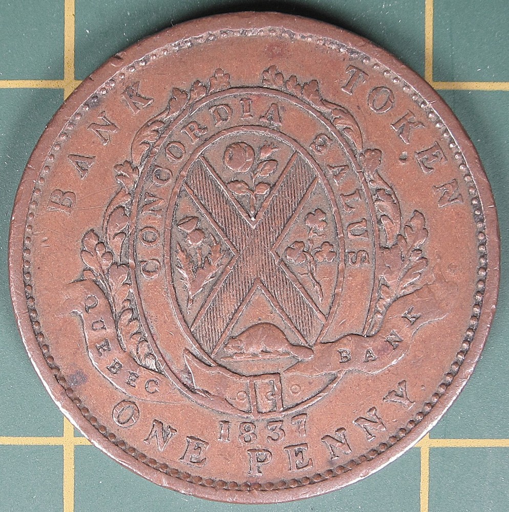 1837 Lower Canada one penny LC-9B2