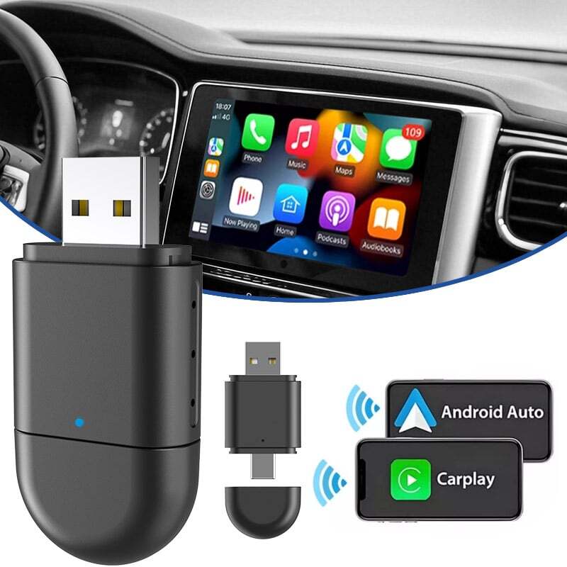 USB Auto Wireless CarPlay Adapter For iPhone Apple Wireless Dongle Plug ＆ Play