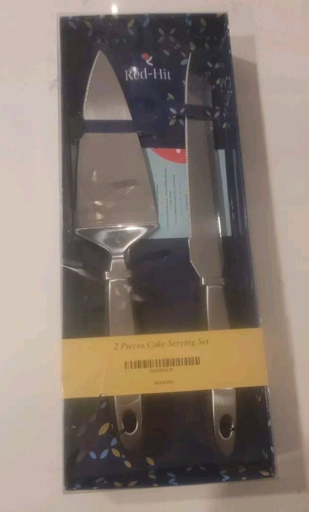 Stainless Steel Cake Serving Set - Knife and Server - Red Hit