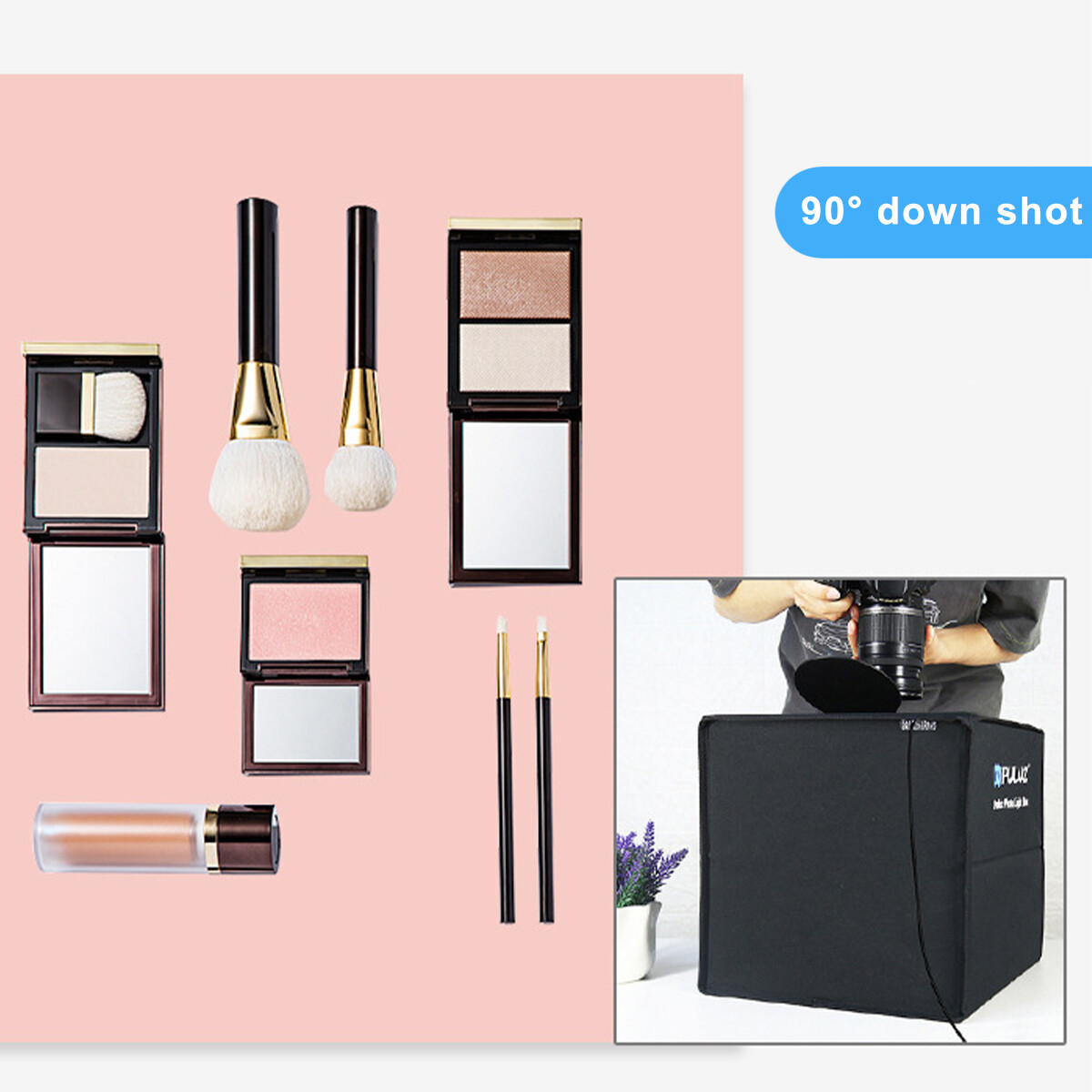 12" Large LED Light Box Photo Tent Dimmable Photography Studio Shooting Backdrop