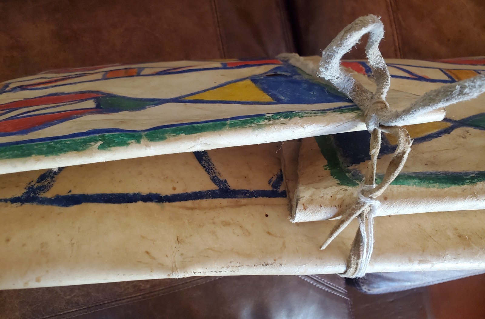 Antique OLD Native American Indian parfleche envelope Nez Perce 19th c.