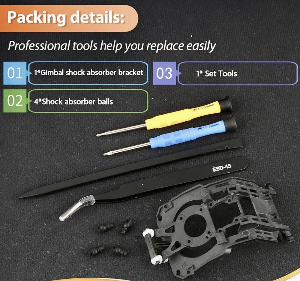 DJI Mavic 3 Pro Gimbal Vibration Absorbing Board Replacement Upper Mount w/Tool!