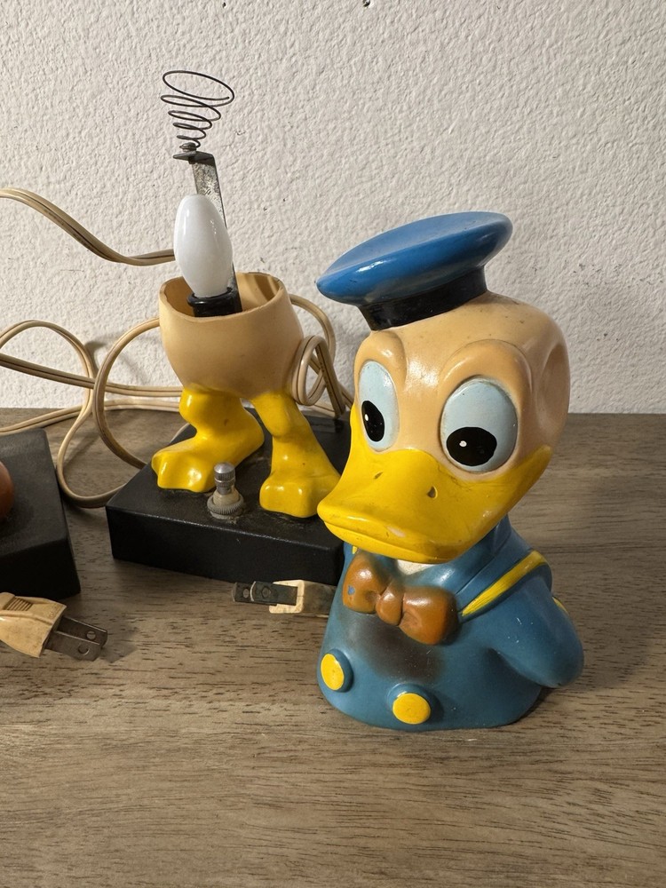Mickey Mouse Donald Duck Bobblehead Nightlight Lamp