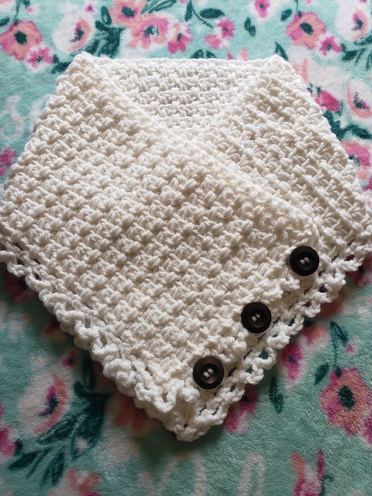 White round  crochet neckwarmer/ scarf .