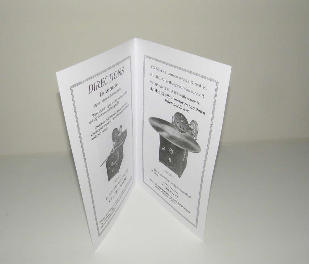 Kameraphone Camera Phonograph Instructions Reproduction