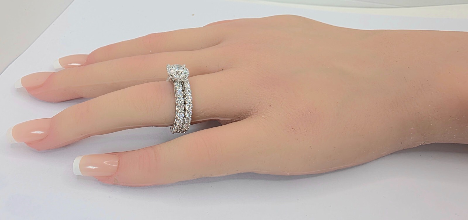 4.68 Ct D VS1 Lab Grown Diamond Engagement Ring With Band IGI Certified Diamond