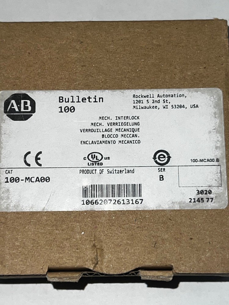 Allen Bradley 100–MCA00 Mechanical Interlock - NEW