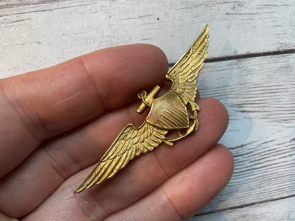 ORIGINAL PRE WWII USN FULL SIZE NAVAL AVIATOR PILOT WINGS MYRGOLD