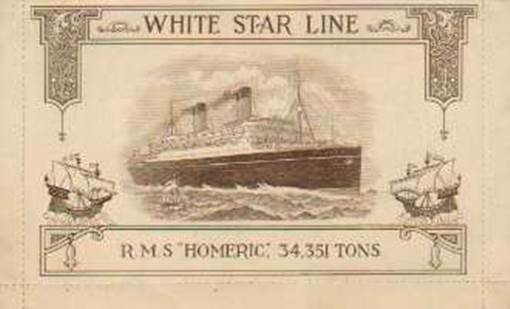 HOMERIC (White Star) 1930 Steamship Menu - Graphically SUPERB!