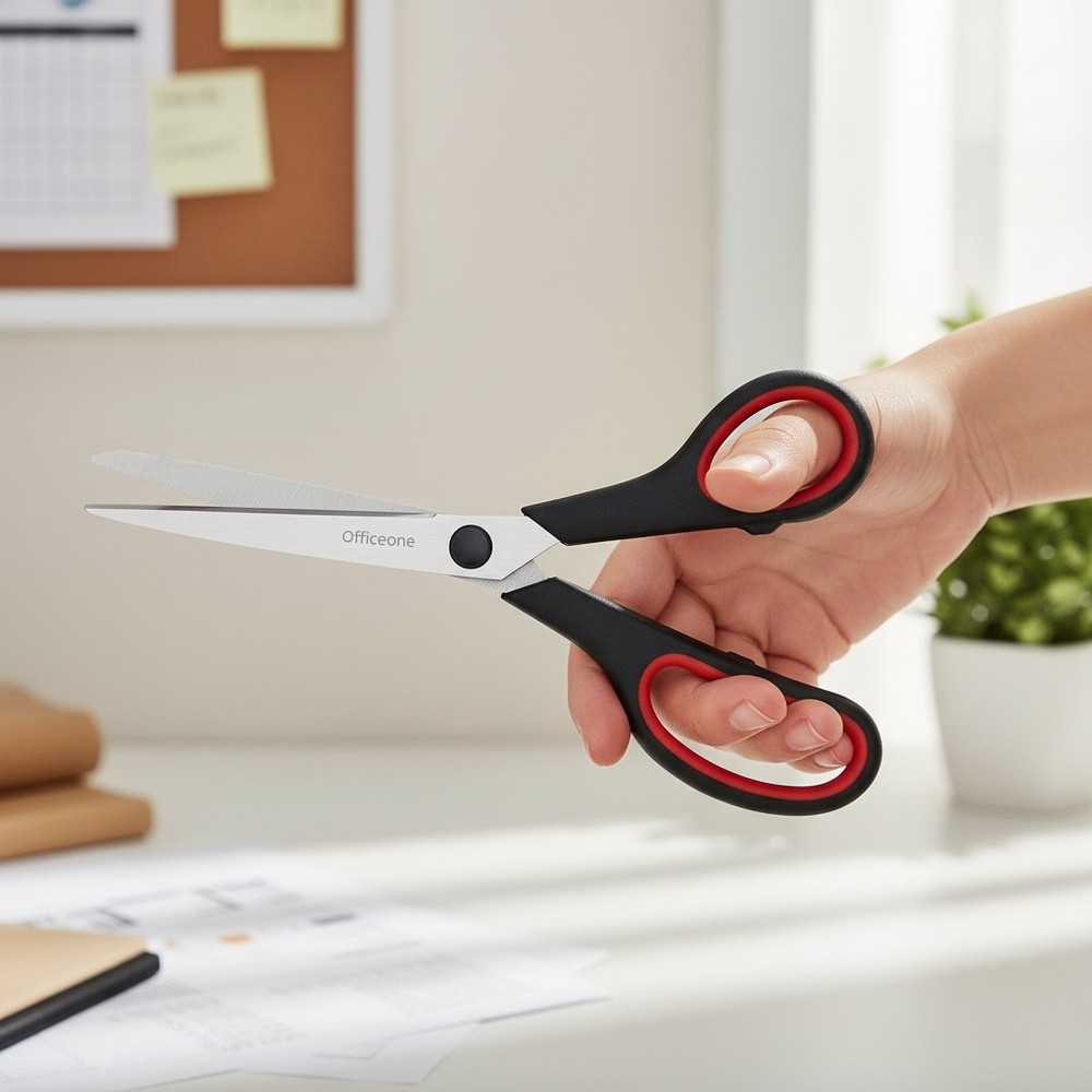 OfficeOne 3-Pack Heavy Duty Scissors 8" – Ultra Sharp Multipurpose Scissors with