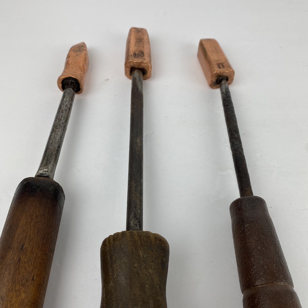 Three Vintage Copper Soldering Tips