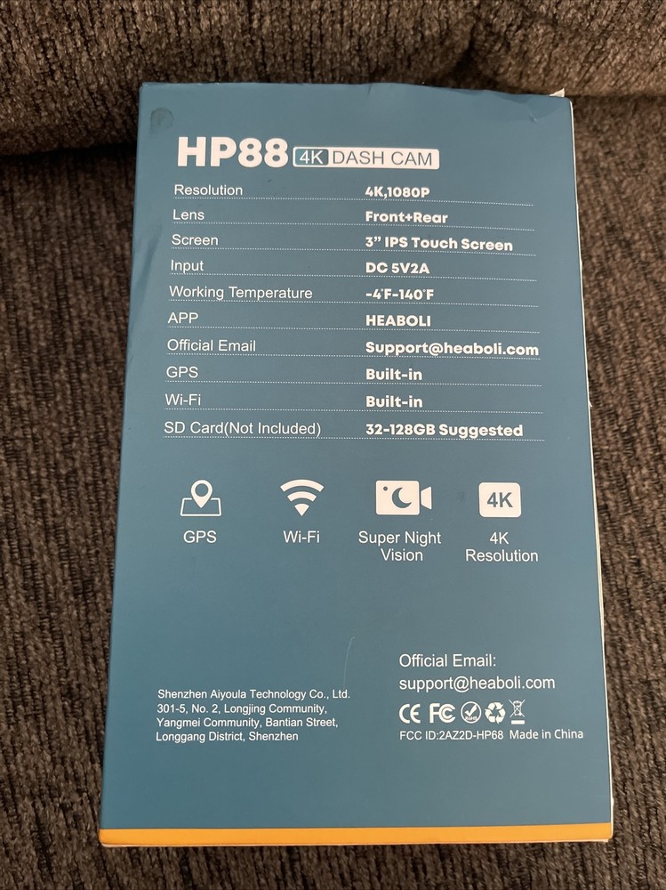 heaboli 4k dash cam