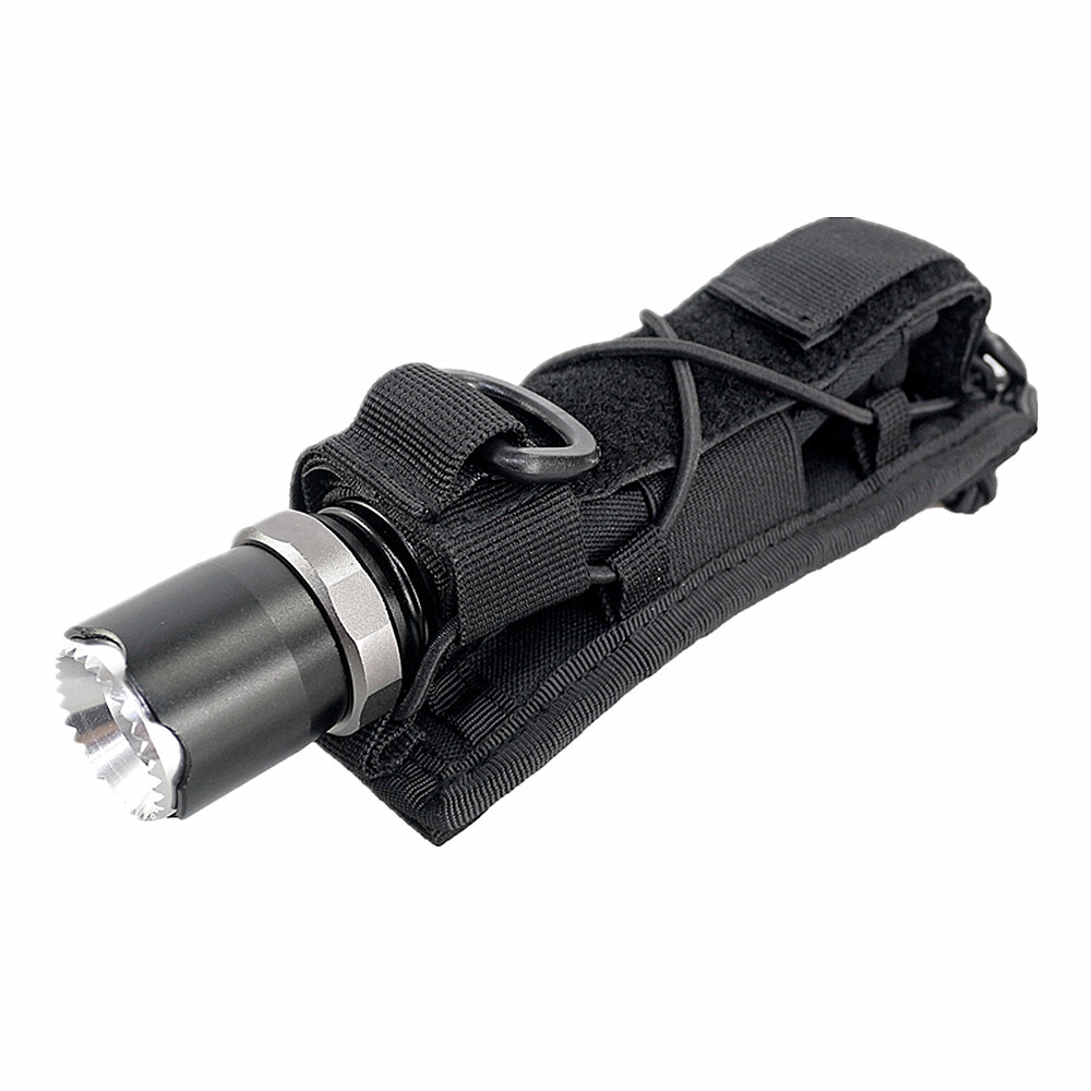 Molle Flashlight Holder with Open-top MOLLE Strap Vertical & Horizontal Carrying