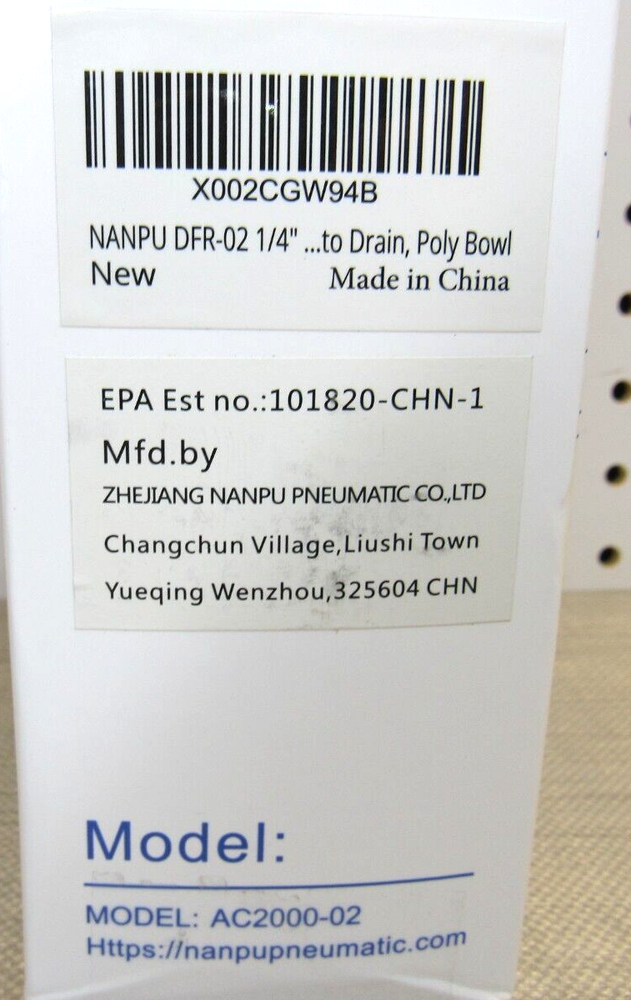 NANPU AC2000-02 1/4'' Air Filter Regulator