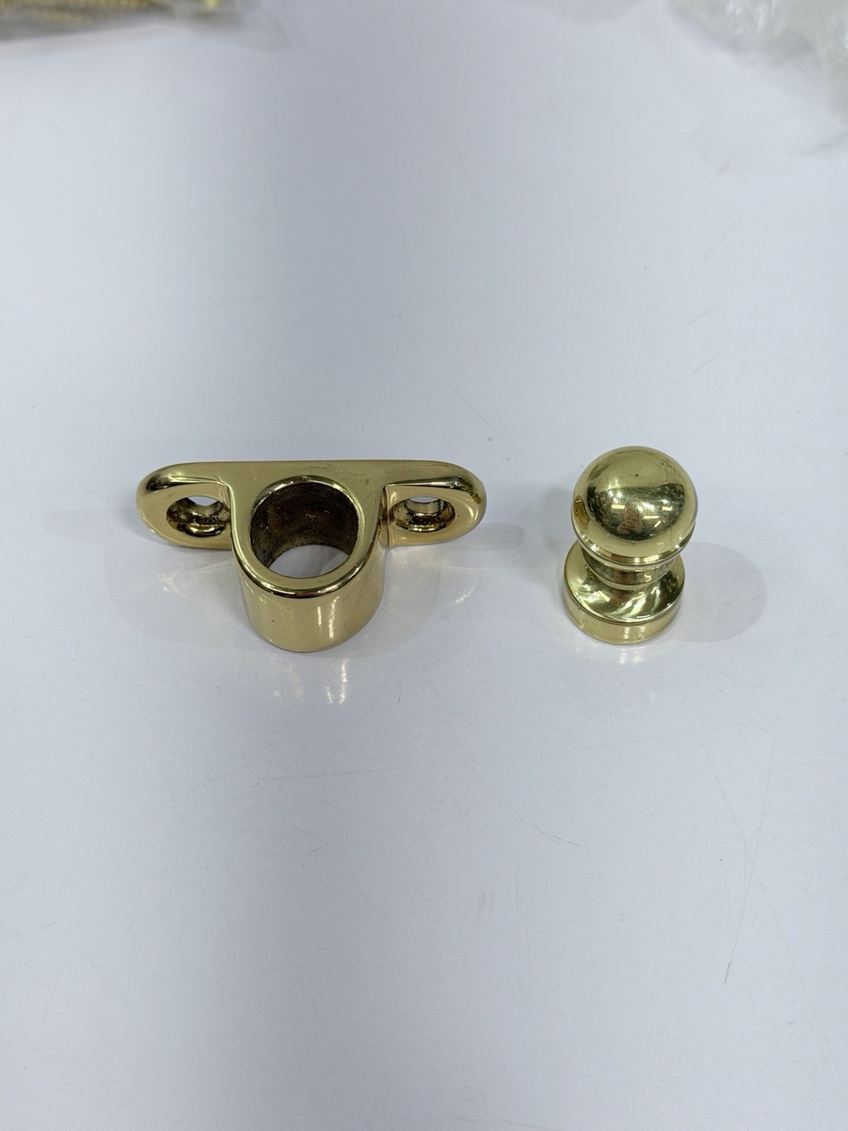 Set Of 24 Vintage Brass Gold Tone Stairway Rod Brackets & Finials Conso Spain