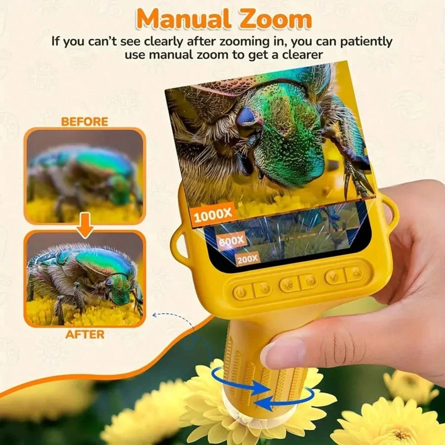 Portable Digital Microscope Gift Set 2MP 2'' IPS Screen