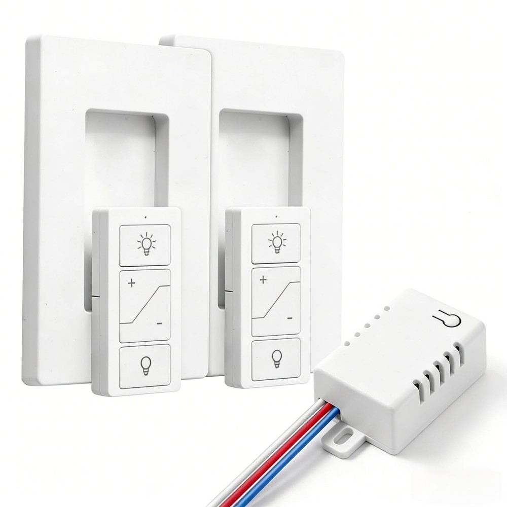 Wireless Dimmer Switch, 2 Remote Light and 1 Receiver kit, Work with Alexa Vo...