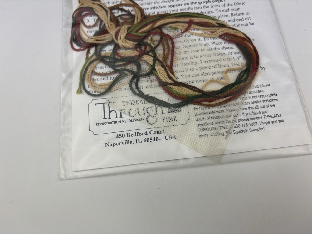 Threads Through Time The Squirrel Sampler Needlepoint Pattern Kit 6S