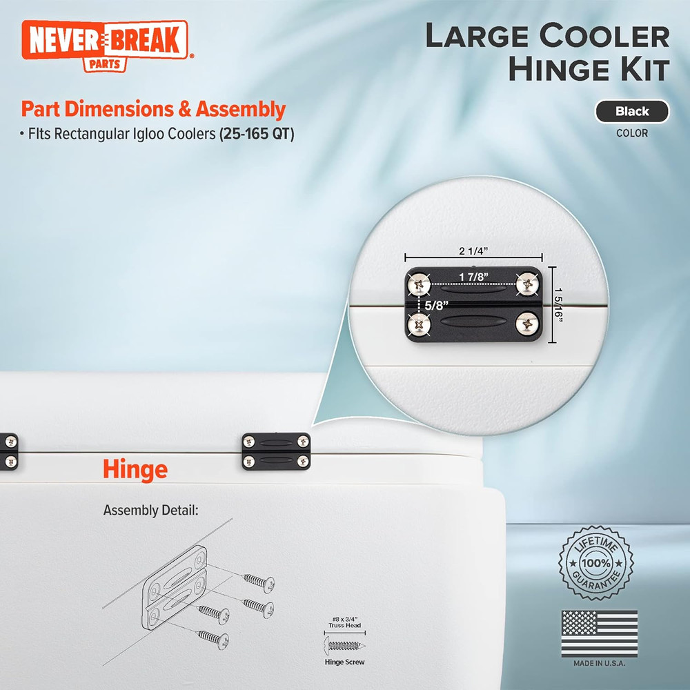 - 3 Pack Igloo Cooler Replacement Hinges, High Strength Igloo Cooler Replacem...