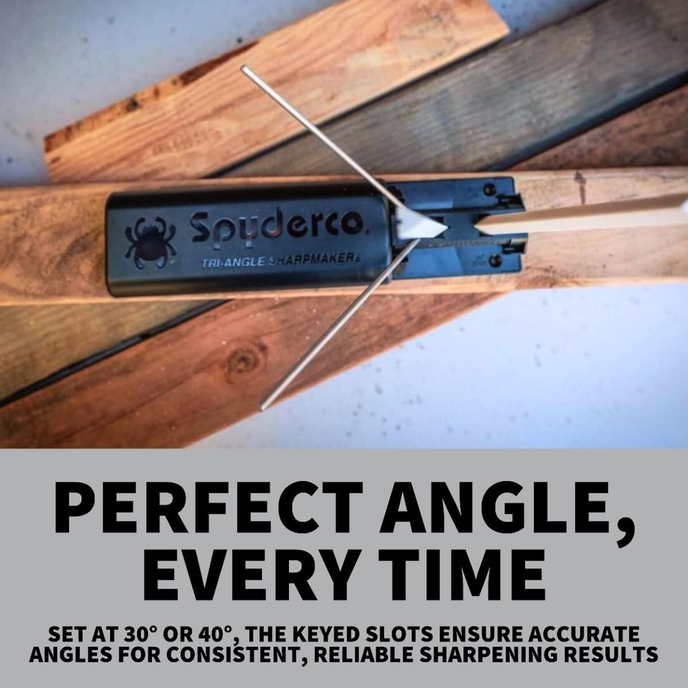 Spyderco TriAngle Sharpmaker, Complete Knife Sharpening System with Medium Gr...