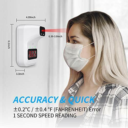 Wall-Mounted Thermometer, SRHMX Thermometer for Adults Forehead White1