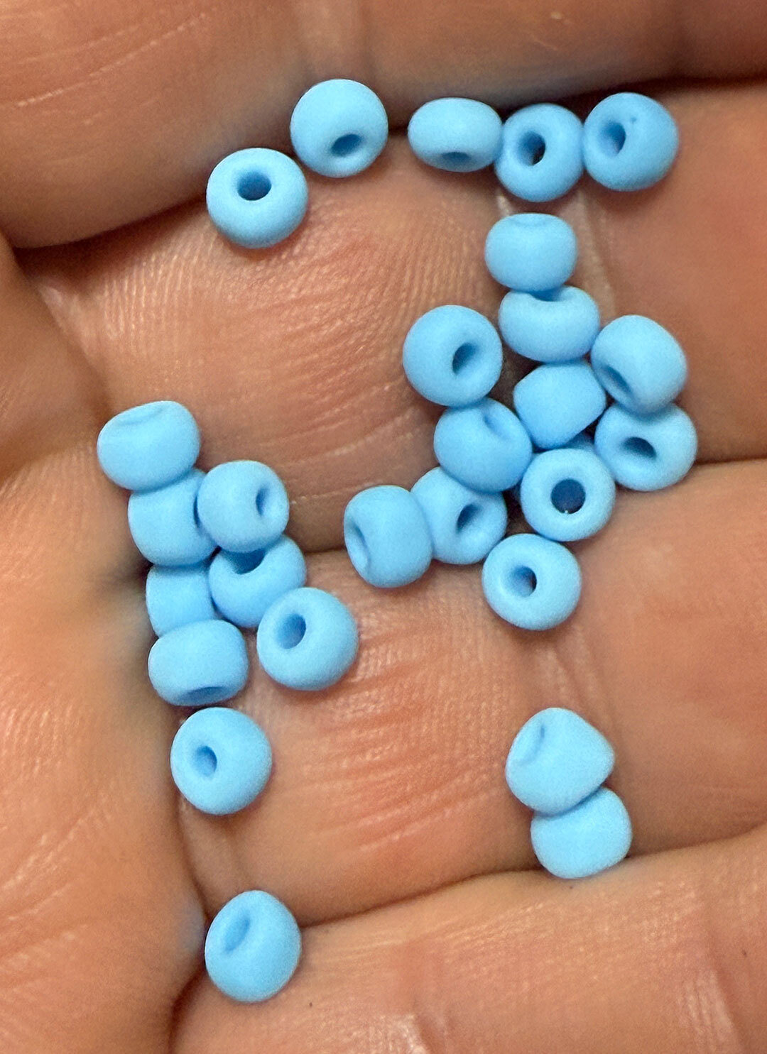 (20) Crow Indian Original Sky Blue Padre Glass Trade Beads Fur Trade Era ++