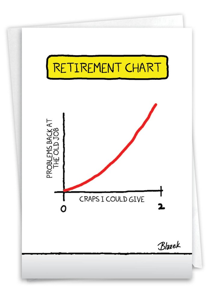 1 Funny Retirement Card with Envelope - Chart C3257RTG