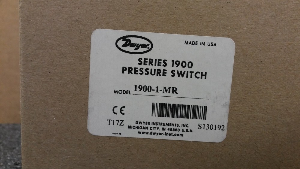 DWYER Instruments 1900-1-MR 1900 Series Compact Low Differential Pressure Switch