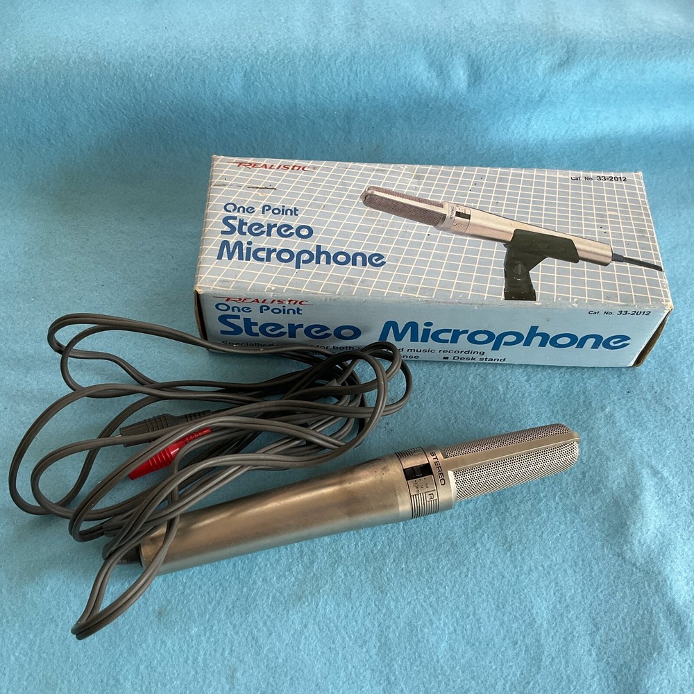 Realistic One Point Stereo Microphone 33-2012 No Stand In Original Box -Untested