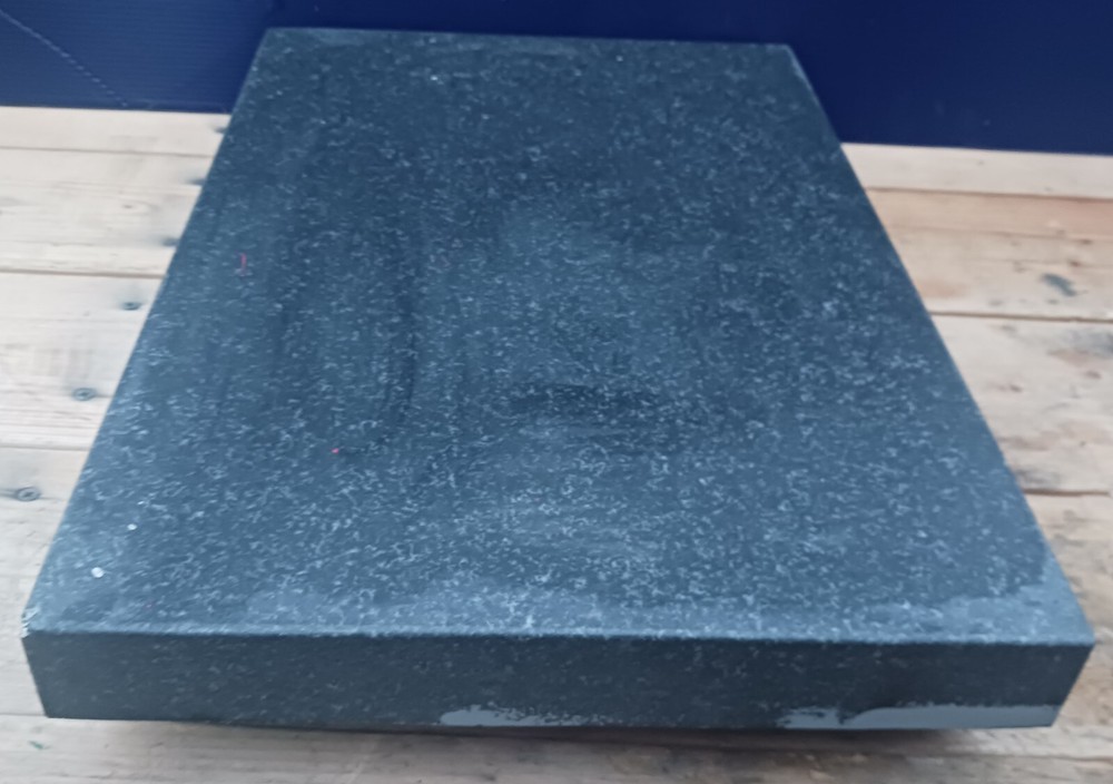 Solid Black Granite Surface Plate 18x12 3" Thick Lip Flat Plane Precision Layout